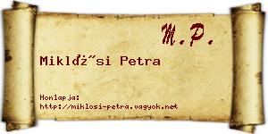Miklósi Petra névjegykártya