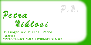 petra miklosi business card